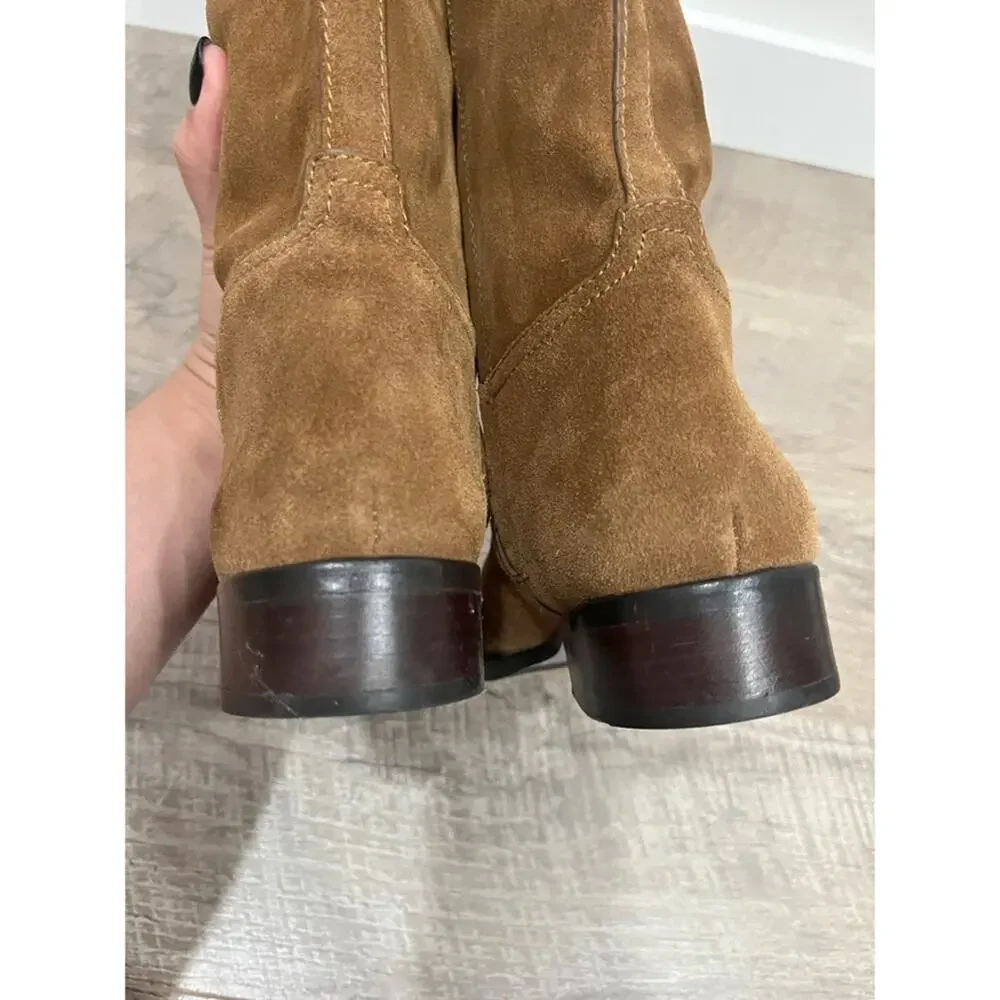 Tory Burch Tan Suede Wembley Riding Knee Length Boots - Picture 7 of 10